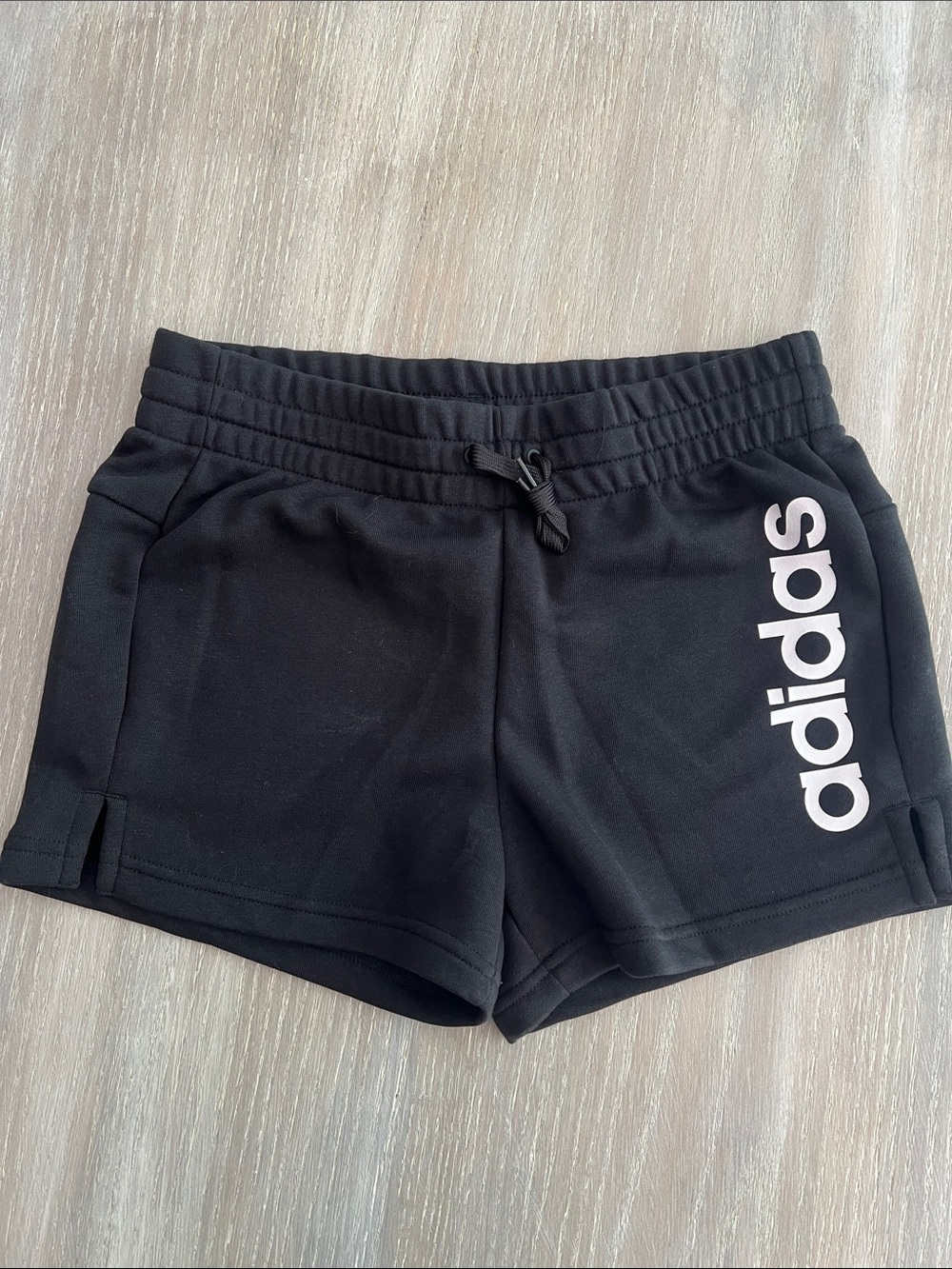 adidas Women's Black Athletic Logo Drawstring Shorts NWT